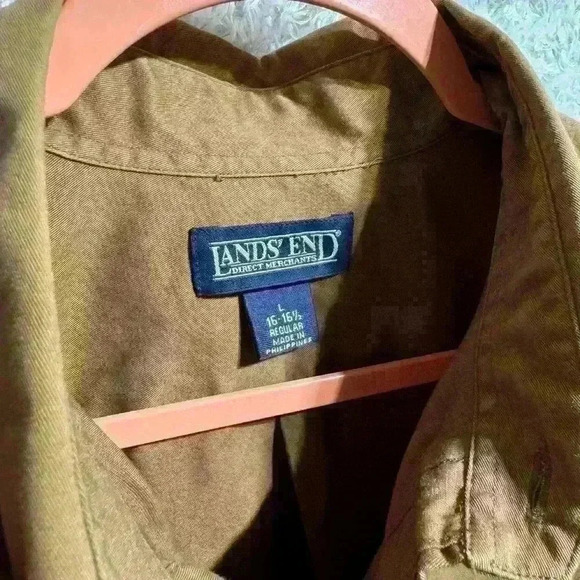 Lands' End Button Down Tops Men Large 16-16 1/2 - Picture 4 of 6